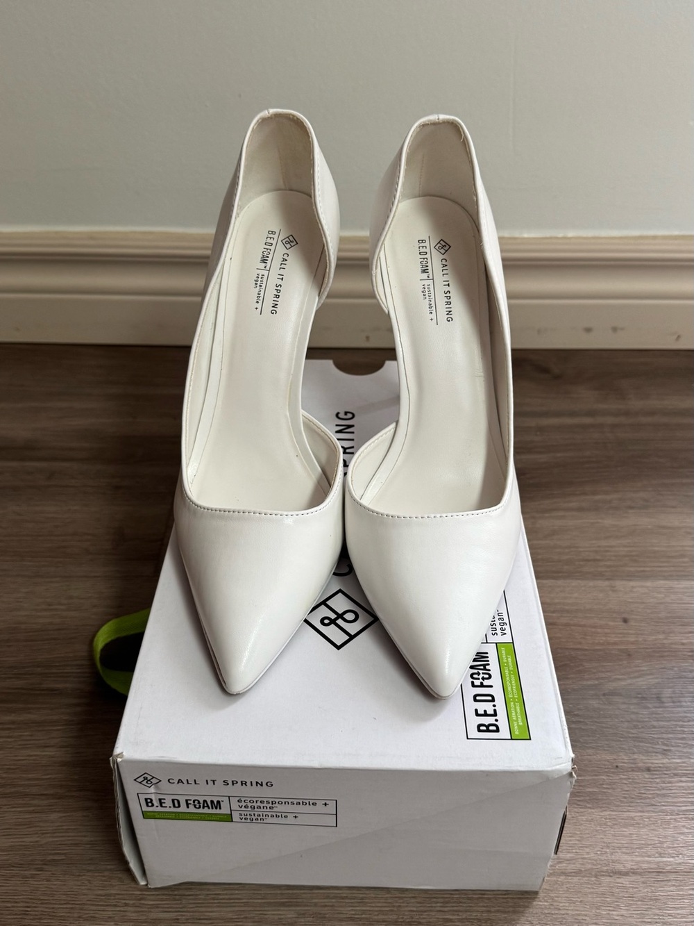 Call It Spring White Pointed Toe Stiletto Pumps